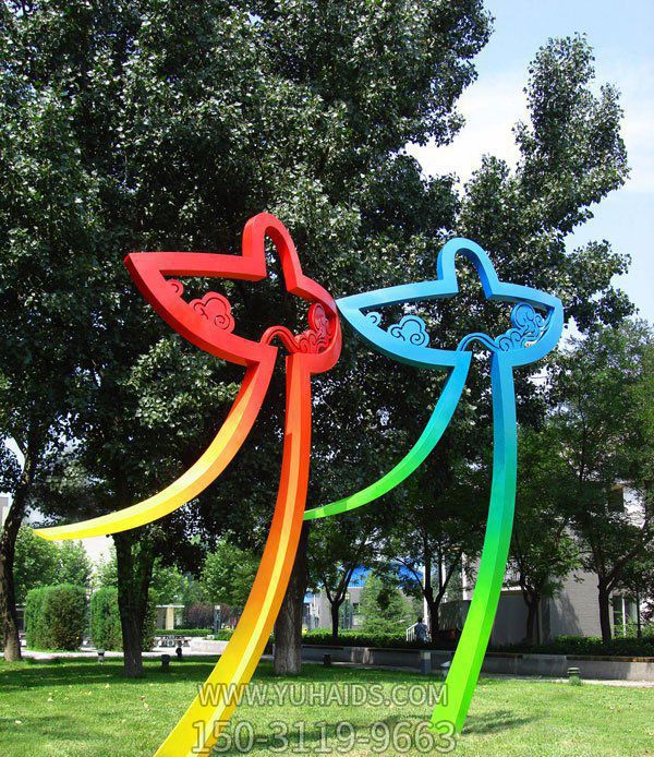 小区别墅草坪摆放抽象镂空不锈钢风筝博鱼网页版