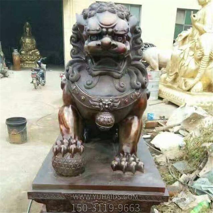 铜雕大型狮子博鱼网页版摆件庭院门口