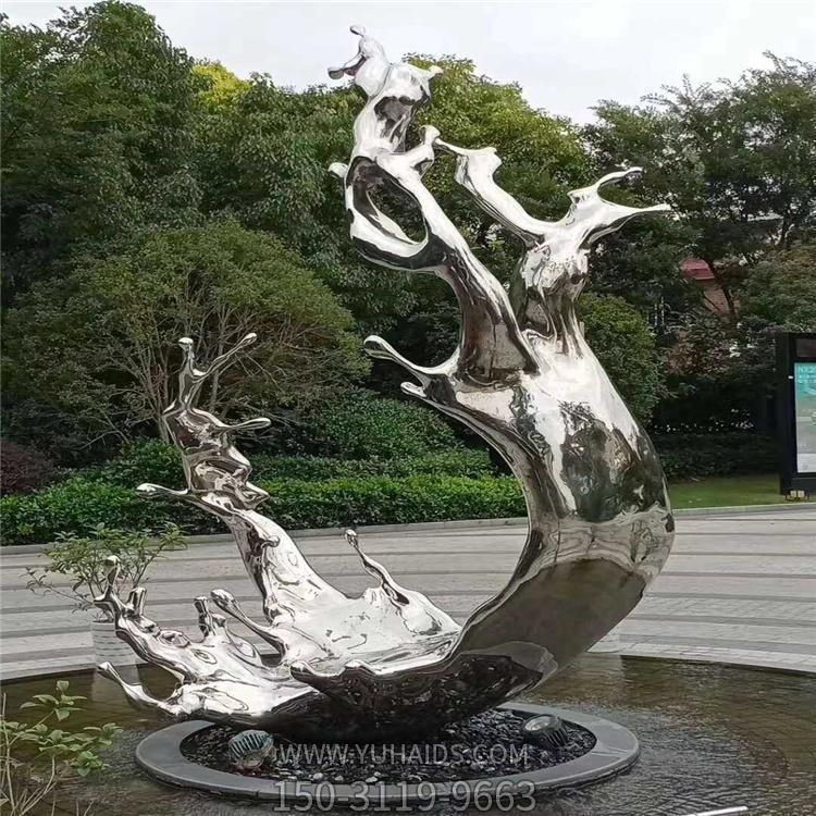 金属抽象镜面水滴水花户外售楼处景观摆件不锈钢浪花博鱼网页版