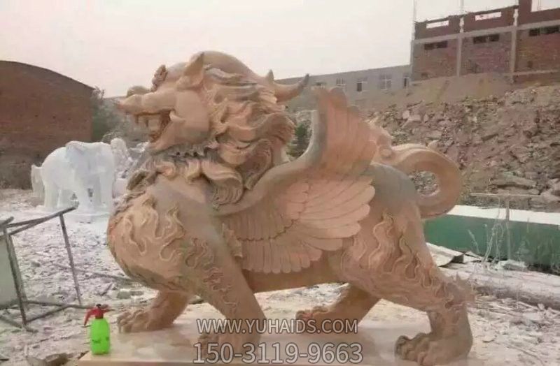 户外广场大型神兽景观石雕黄蜡石貔貅博鱼网页版