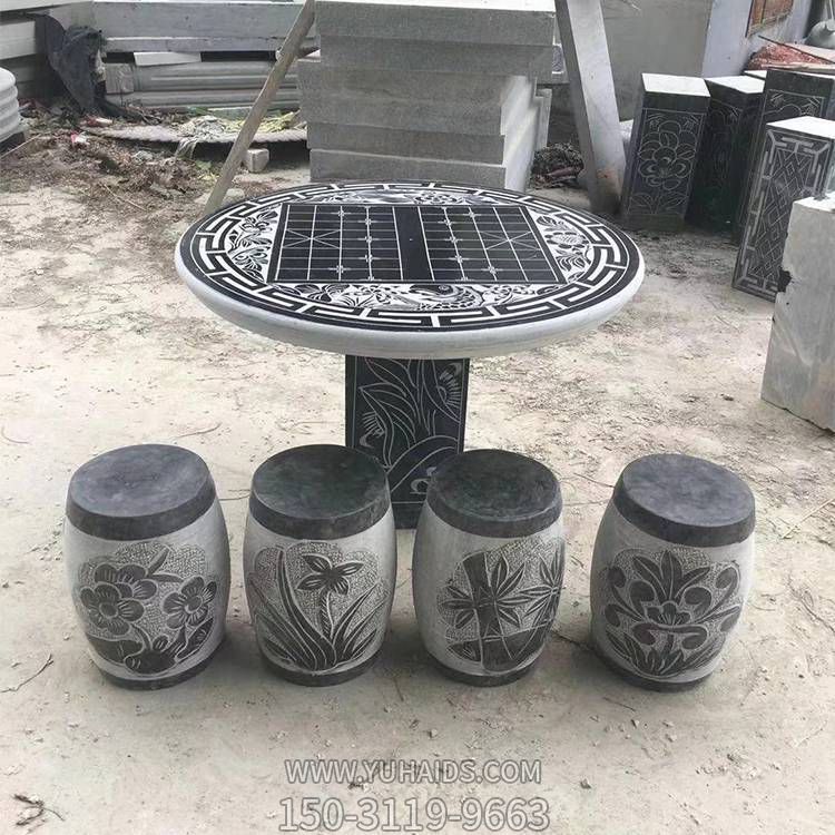 青石石雕户外园林景观石桌石凳博鱼网页版