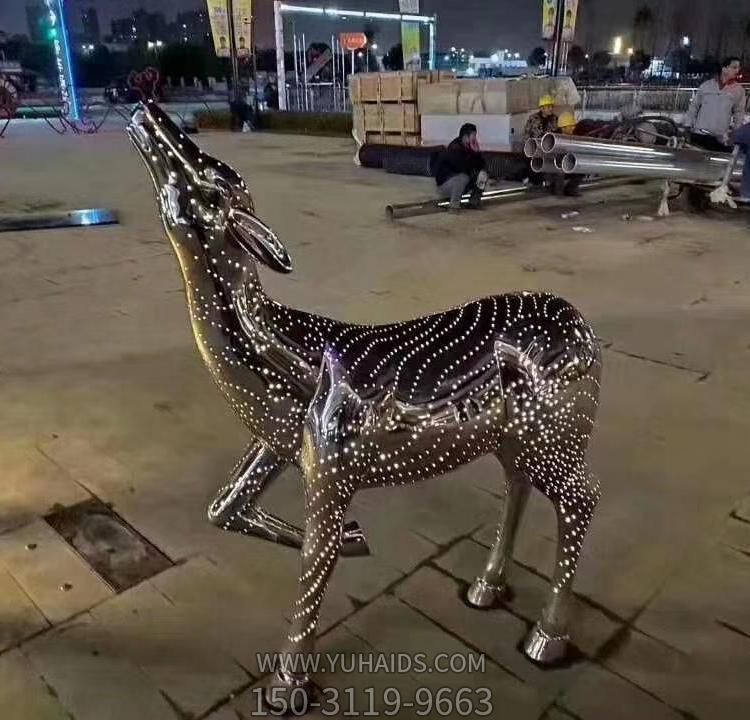 不锈钢创意户外园林景观抽象梅花鹿博鱼网页版