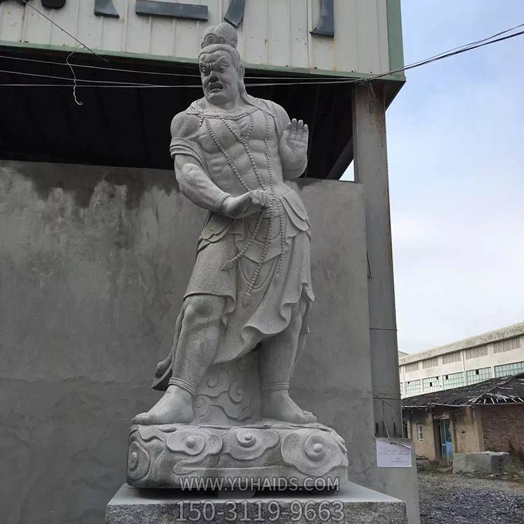 寺院室外 青石花岗岩浮雕雕刻四大天王站立神像博鱼网页版