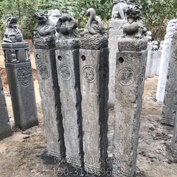 风水青石石雕仿古做旧十二生肖拴马桩摆件博鱼网页版