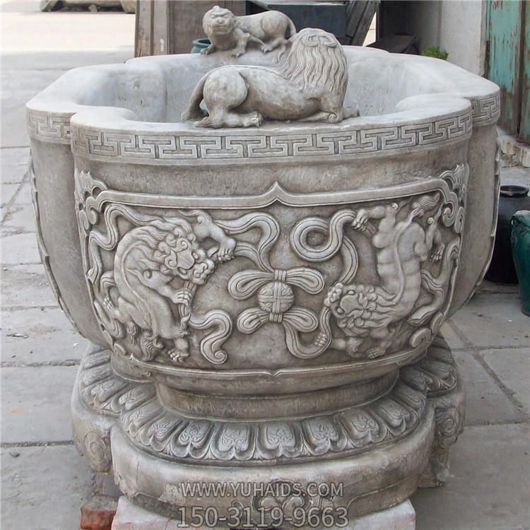 仿古做旧大理石浮雕园林大型石槽博鱼网页版
