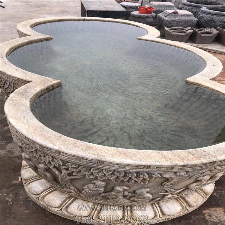 大型异性大理石浮雕石缸博鱼网页版