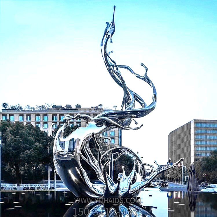 广场喷泉摆件不锈钢镜面海浪浪花博鱼网页版