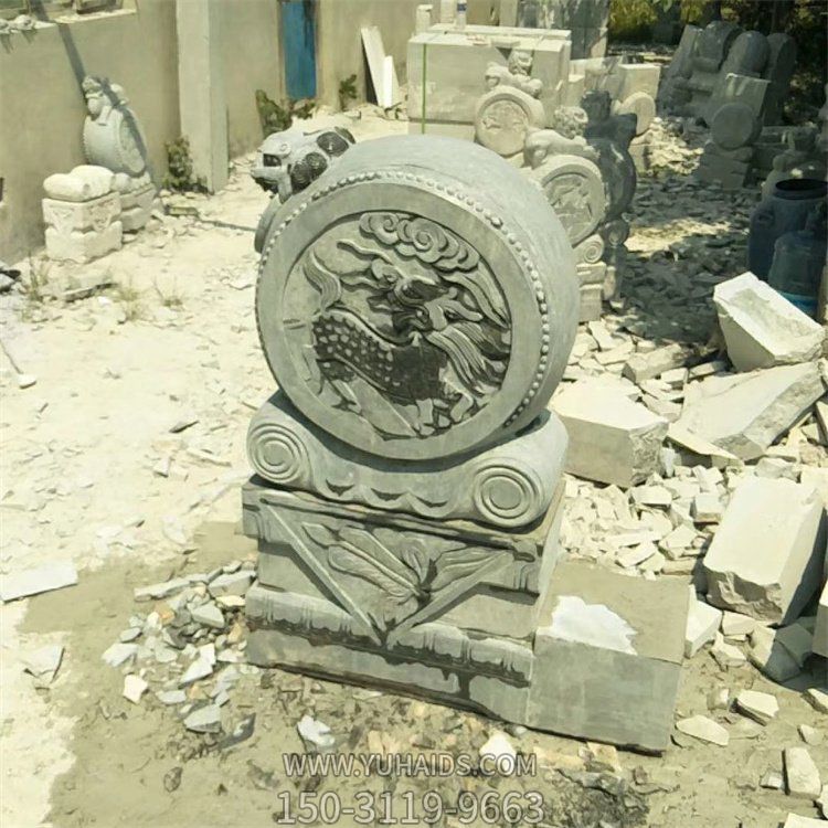 庭院青石石雕浮雕门口门墩抱鼓石博鱼网页版