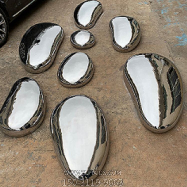 不锈钢抛光椭圆形鹅卵石小区水池摆件博鱼网页版