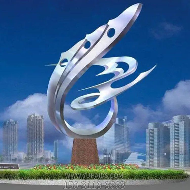 不锈钢镜面抽象创意博鱼网页版 城市广场校园景观摆件