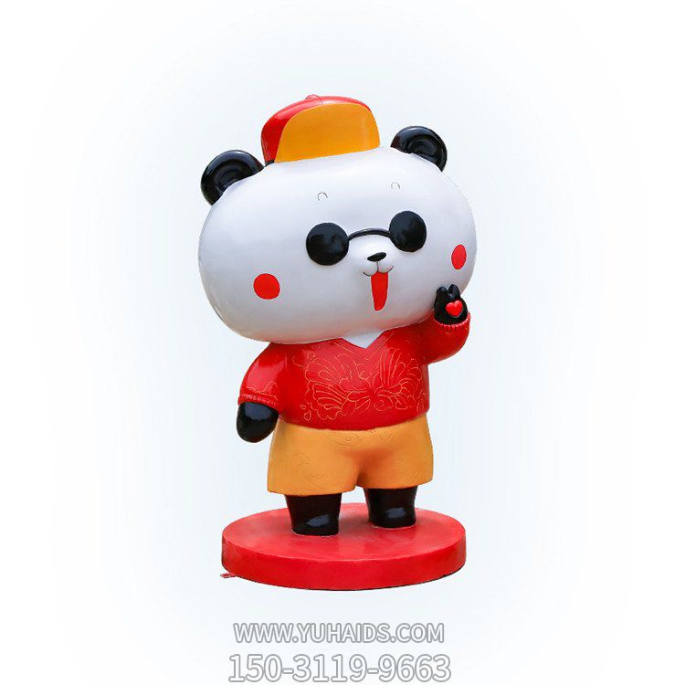 玻璃钢彩绘卡通园林景观熊猫摆件博鱼网页版