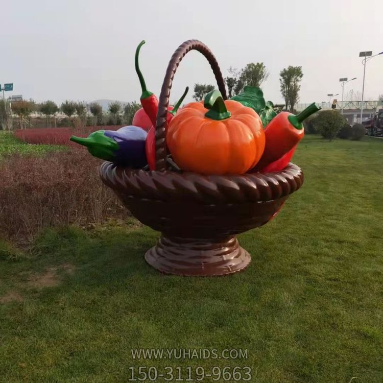 玻璃钢彩绘喷漆仿真大型果蔬篮公园景观摆件博鱼网页版