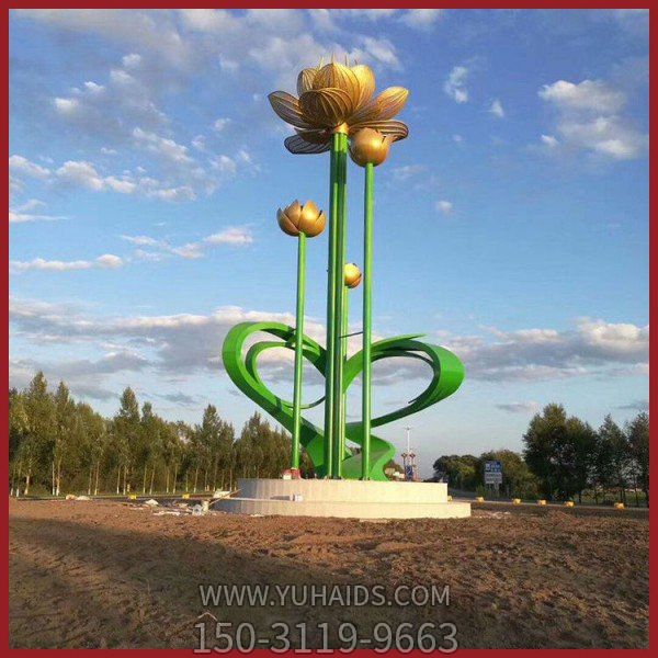 城市景点不锈钢抽象花朵博鱼网页版