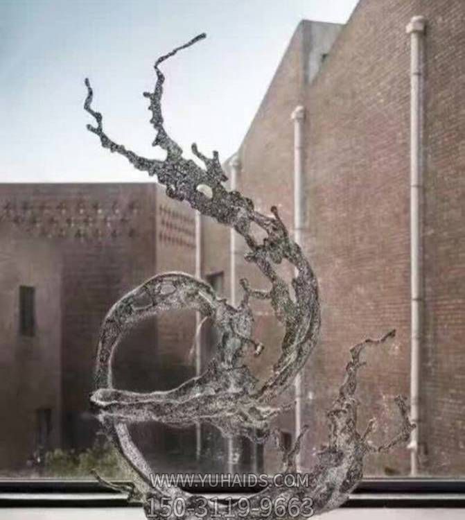 酒店会所不锈钢水景摆件海浪浪花博鱼网页版