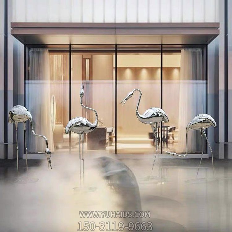 不锈钢镜面抽象园林景观火烈鸟博鱼网页版