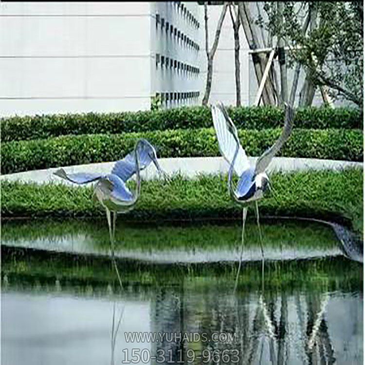 户外园林池塘不锈钢镜面抽象动物博鱼网页版