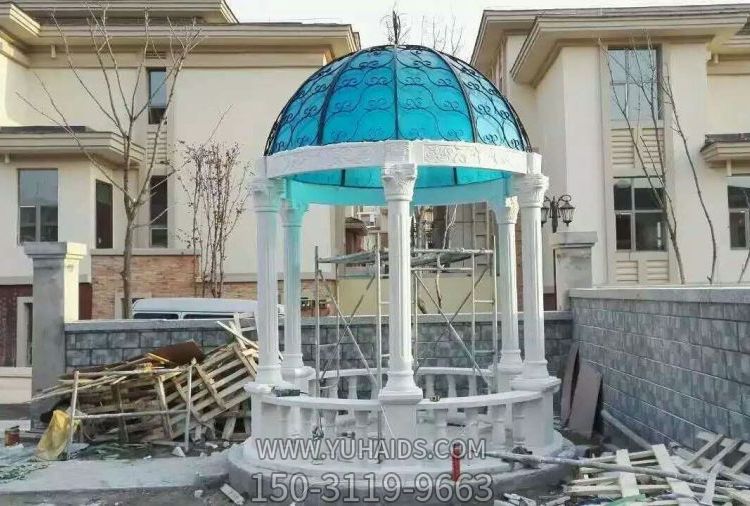 别墅摆放大理石雕刻欧式圆顶凉亭博鱼网页版