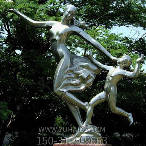 户外园林不锈钢抽象园林景观母子景观摆件博鱼网页版