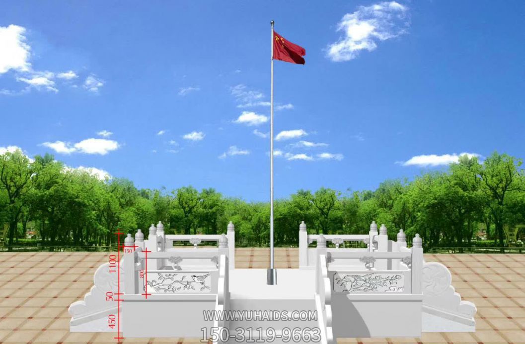 花园汉白玉浮雕升旗台博鱼网页版