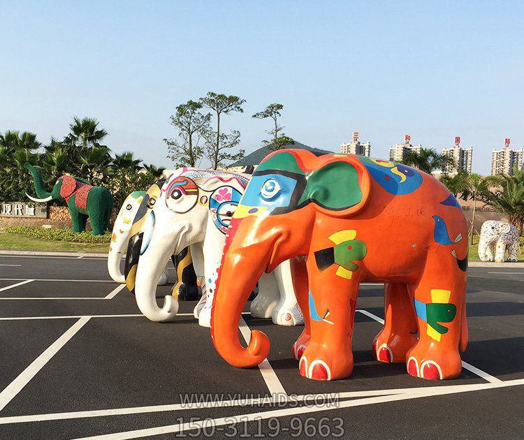 园林户外玻璃钢卡通抽象大象博鱼网页版