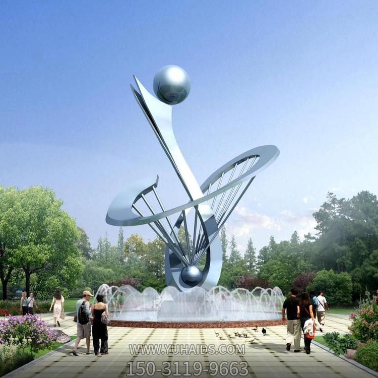 公园户外喷泉摆放不锈钢抽象艺术博鱼网页版