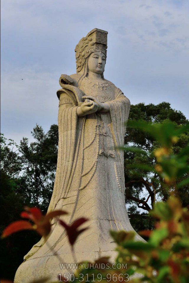 户外大型景观大理石石雕妈祖博鱼网页版