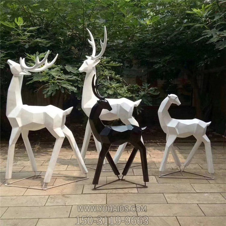 不锈钢几何抽象户外公园梅花鹿博鱼网页版