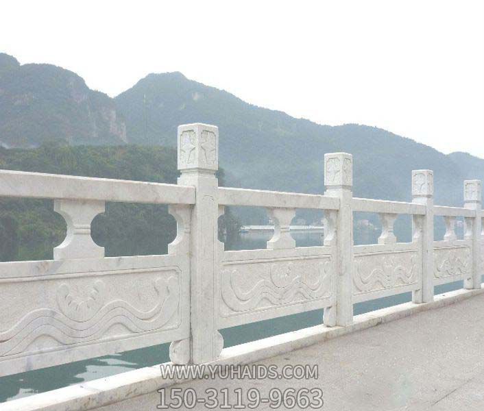 栏杆栏板博鱼网页版-景区湖边观景区镂空汉白玉防护栏杆博鱼网页版