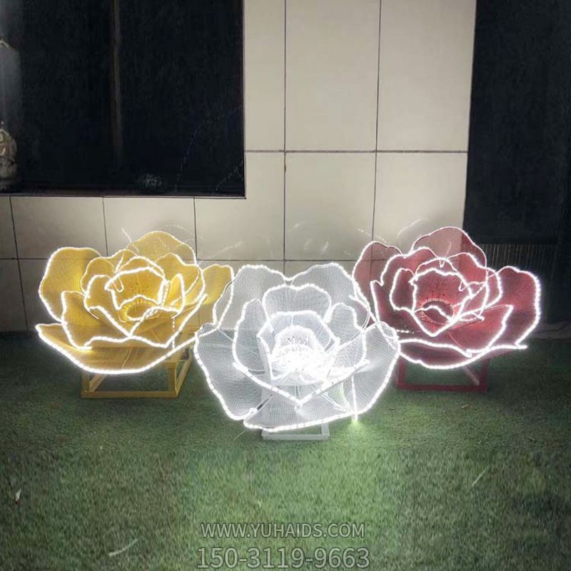 花园不锈钢镂空玫瑰花灯光玫瑰博鱼网页版