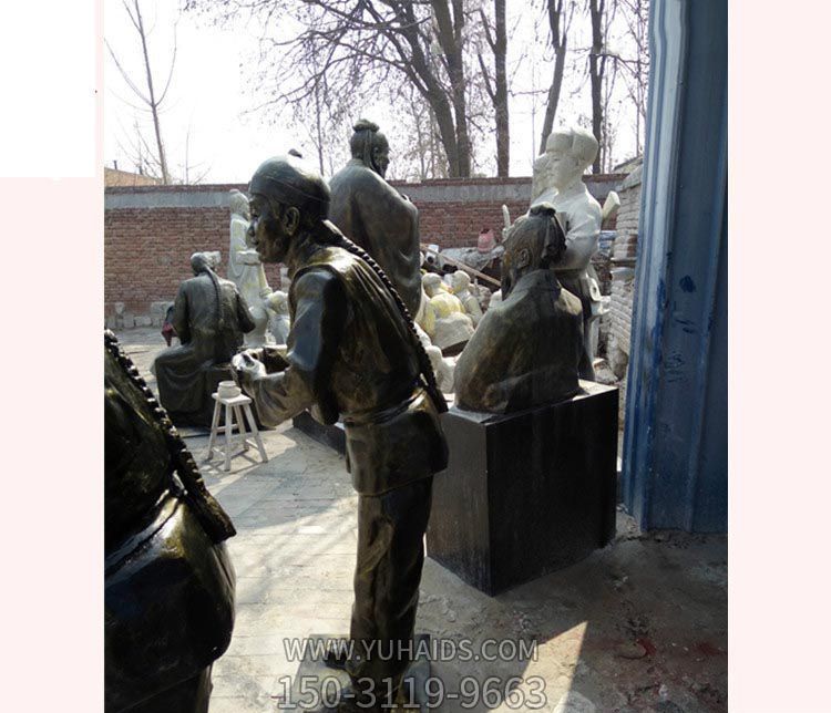 酒店作揖的店小二玻璃钢仿铜博鱼网页版