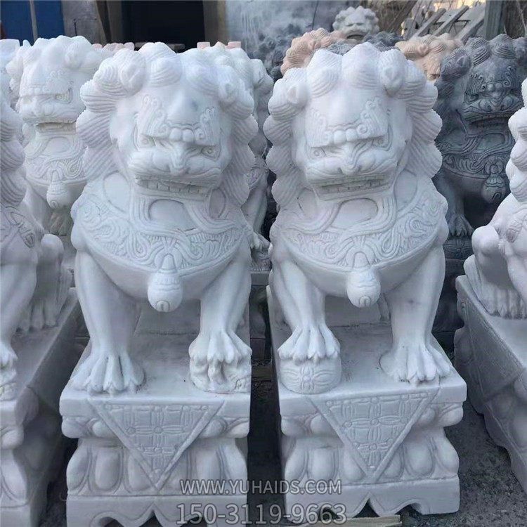 庭院别墅门口大理石石雕镇宅招财狮子博鱼网页版