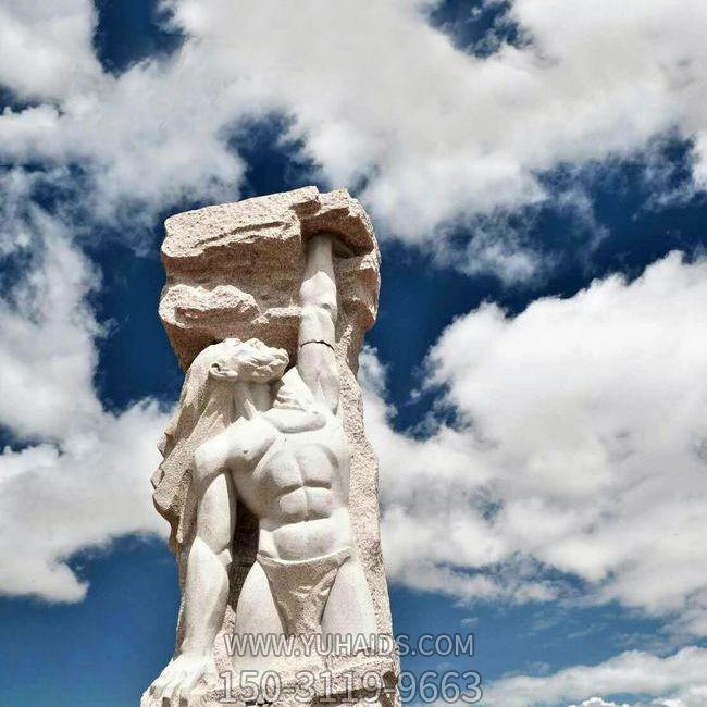 中国神话中的创世神盘古开天大理石雕景观博鱼网页版