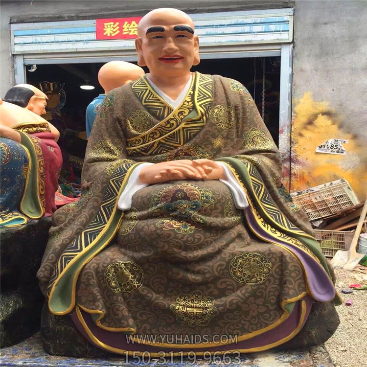 玻璃钢彩绘大型寺庙景观供奉十八罗汉博鱼网页版