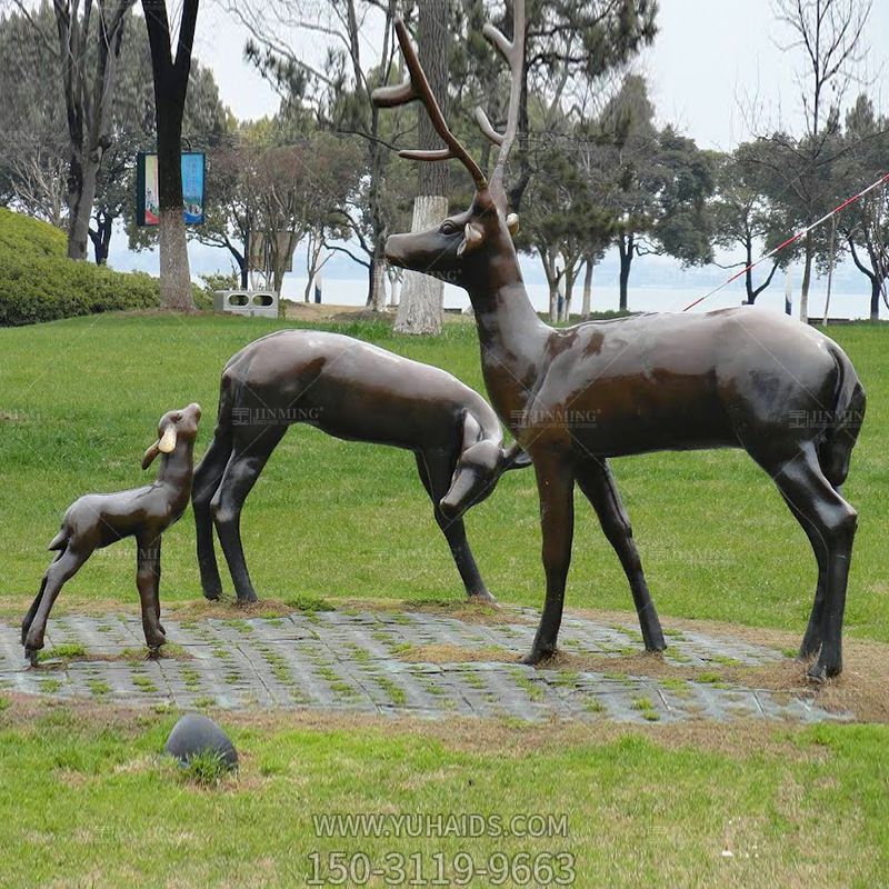 玻璃钢仿铜户外草坪梅花鹿博鱼网页版