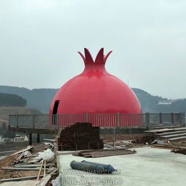 景点装饰大型玻璃钢彩绘石榴造型景观博鱼网页版