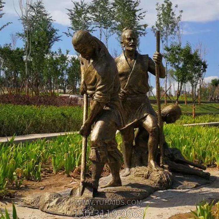 园林农场玻璃钢仿铜干农活的人物博鱼网页版