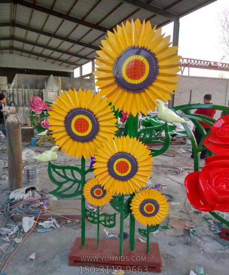 商场时尚喷漆不锈钢向日葵博鱼网页版