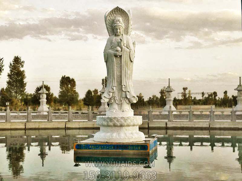 户外景区大型汉白玉石雕观音博鱼网页版