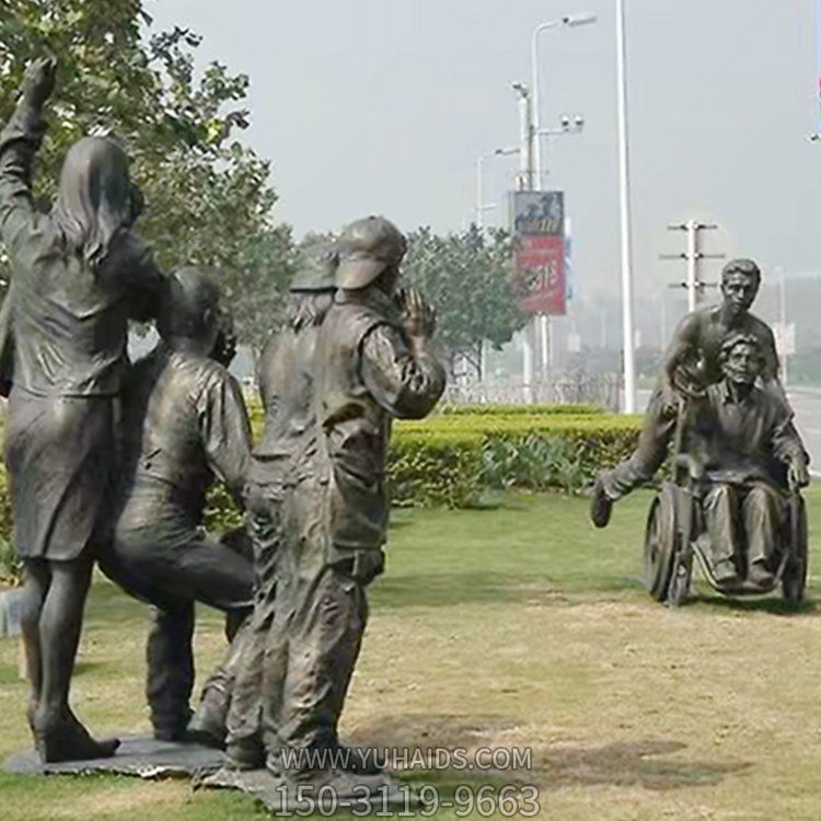 城市街道摆放玻璃钢仿铜跑步运动人物博鱼网页版