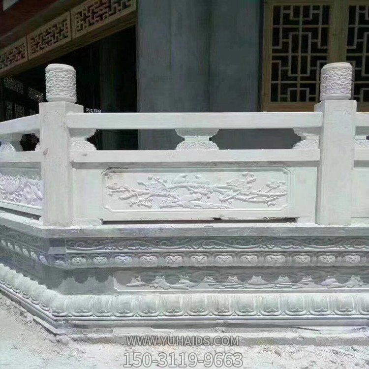 中式仿古石雕汉白玉栏板景点寺庙台阶防护围栏博鱼网页版