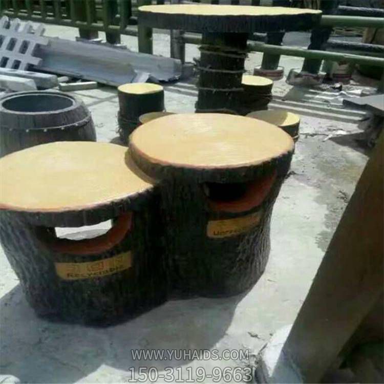 公园摆放玻璃钢仿真树木垃圾桶博鱼网页版