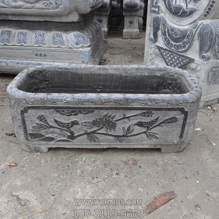 青石石雕户外庭院长方形石缸博鱼网页版