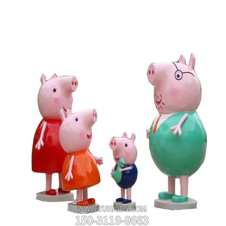 商场玻璃钢卡通小猪佩奇一家博鱼网页版