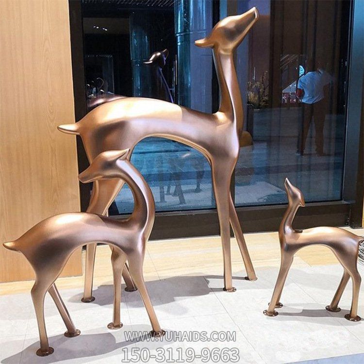 展馆展厅摆件 城市园林景观装饰玻璃钢抽象小鹿博鱼网页版