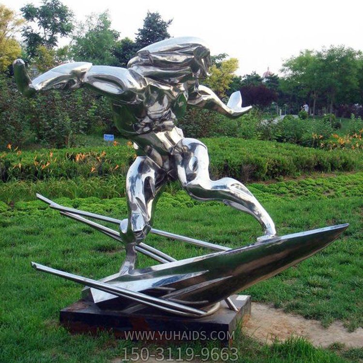 不锈钢镜面园林景观创意抽象人物摆件博鱼网页版