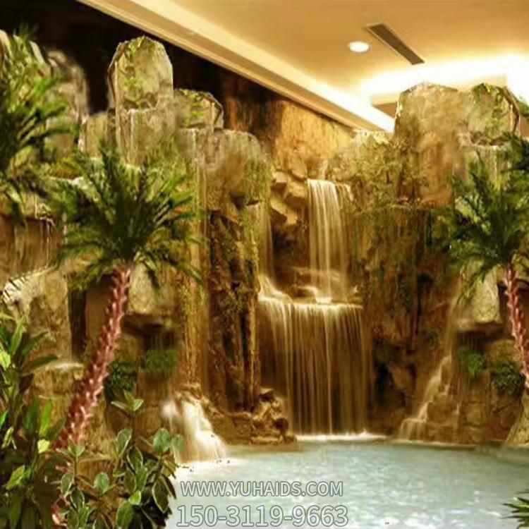 酒店室内装饰造景假山流水水泥塑石博鱼网页版
