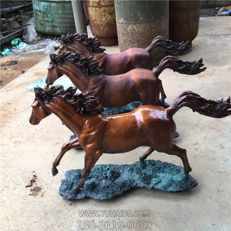 玻璃钢仿铜园林景观铜雕马博鱼网页版