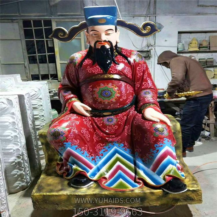 玻璃钢彩绘庙宇大型人物景观文昌帝君博鱼网页版