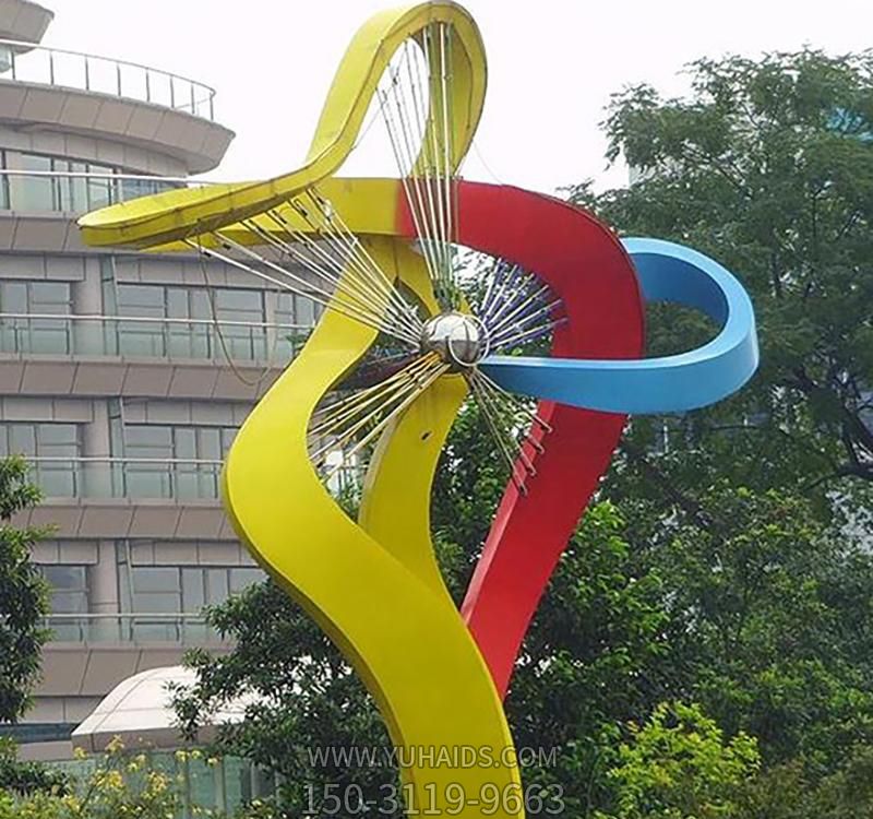 大型学院公园企业抽象不锈钢风车博鱼网页版