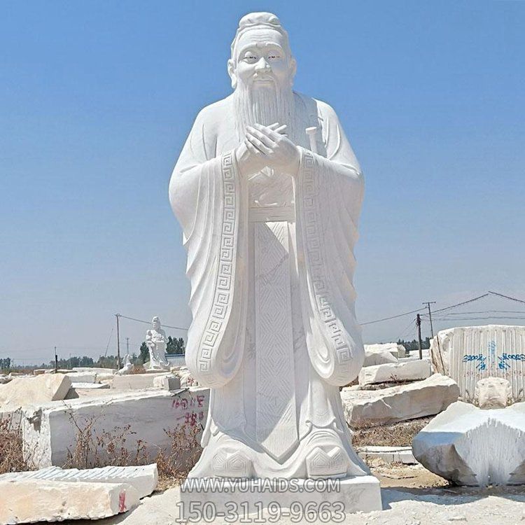汉白玉石雕古代人物户外企业大型博鱼网页版摆件
